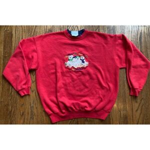 VINTAGE Grandma Sweatshirt Womens Size Large Grandkids Cute Teddy Bear Cottage